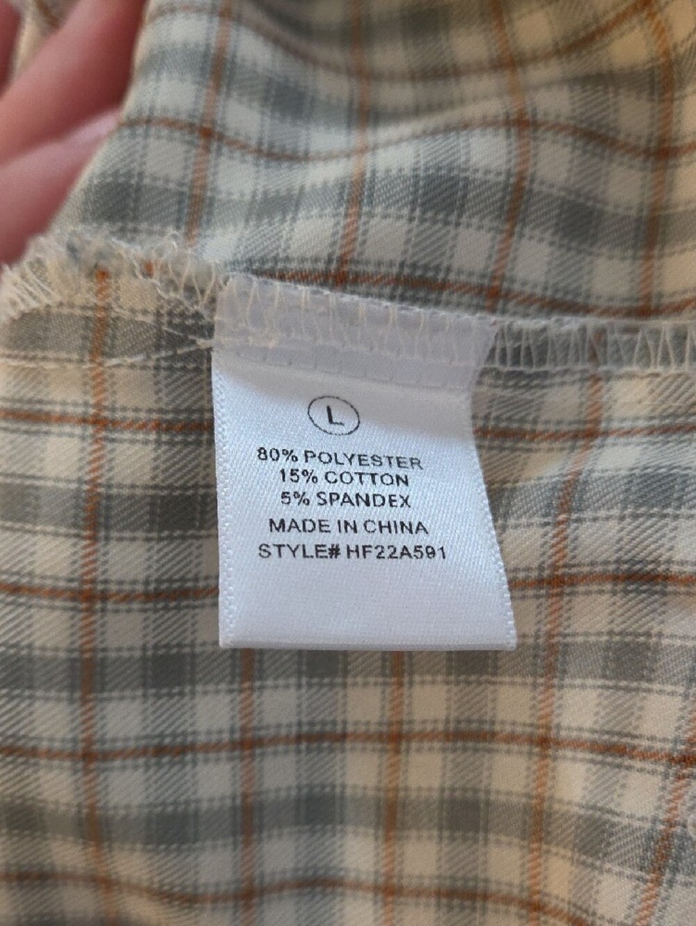 Risque Clothing - Plaid A-Line Mini Skort in Cream, Brown, & Light Blue Size L - Picture 6 of 7